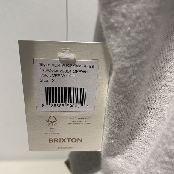 Brixton Montauk Skimmer Tee XL White - Picture 3 of 4
